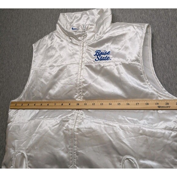 Idaho Boise State Football Classic Women's XL Puffer Vest NIKE White Satin - Picture 8 of 9